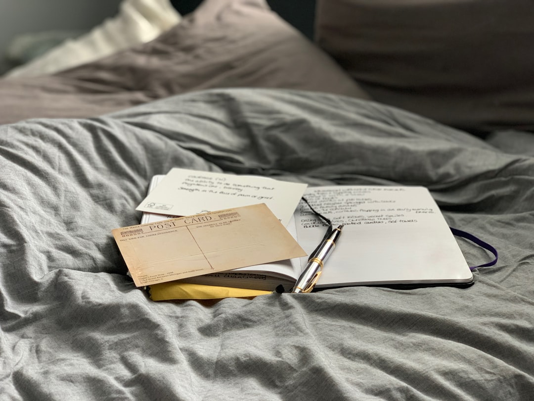 Journaling in bed with an ink pen